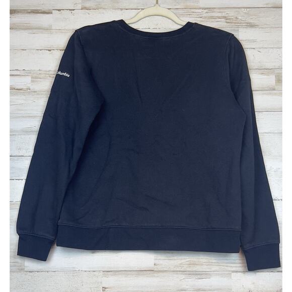 Columbia Sportswear Black Crewneck Sweatshirt Spell Out Logo Pullover Women’s M - Picture 2 of 7